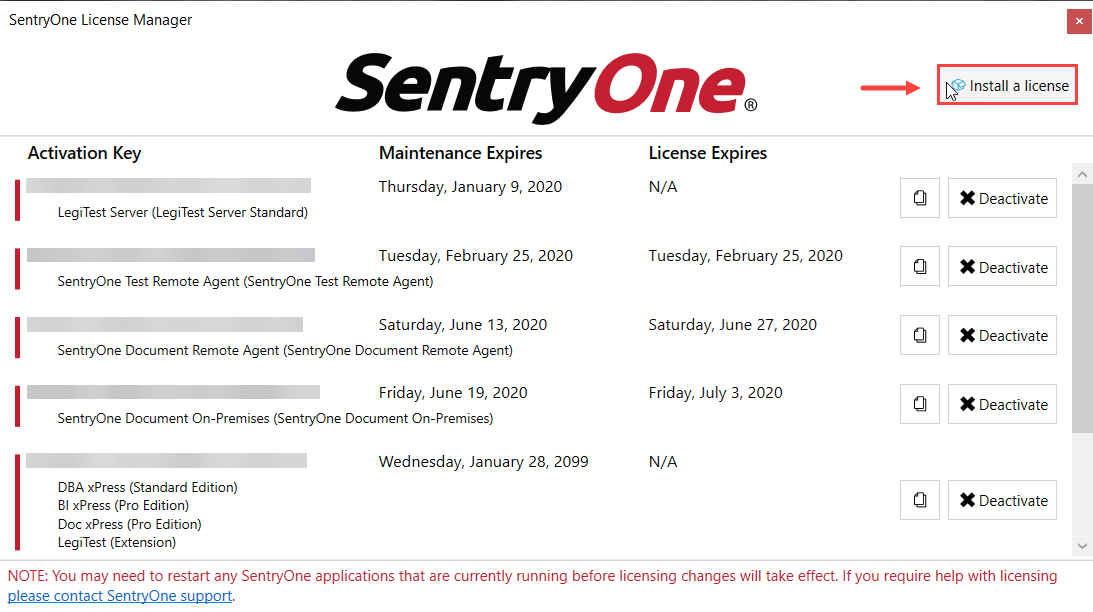SentryOne Task Factory License Manager Install a License
