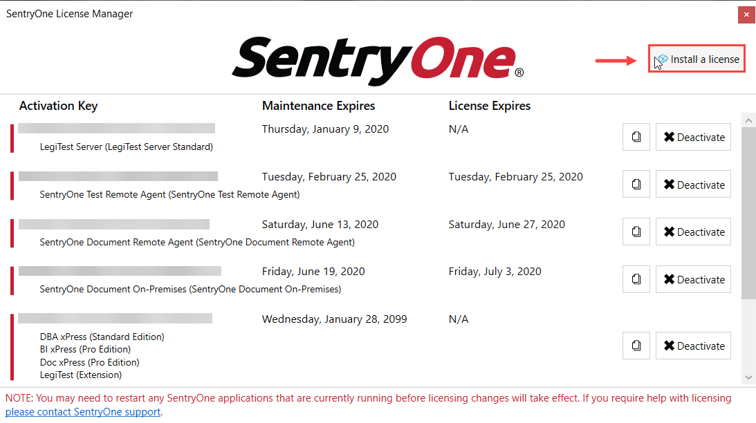 SentryOne Task Factory License Manager Install a License Version 2018.4.3 SentryOne Task Factory License Manager Install a License