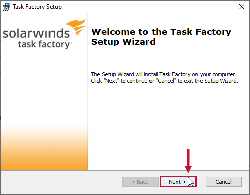 Task Factory Setup Wizard select Next