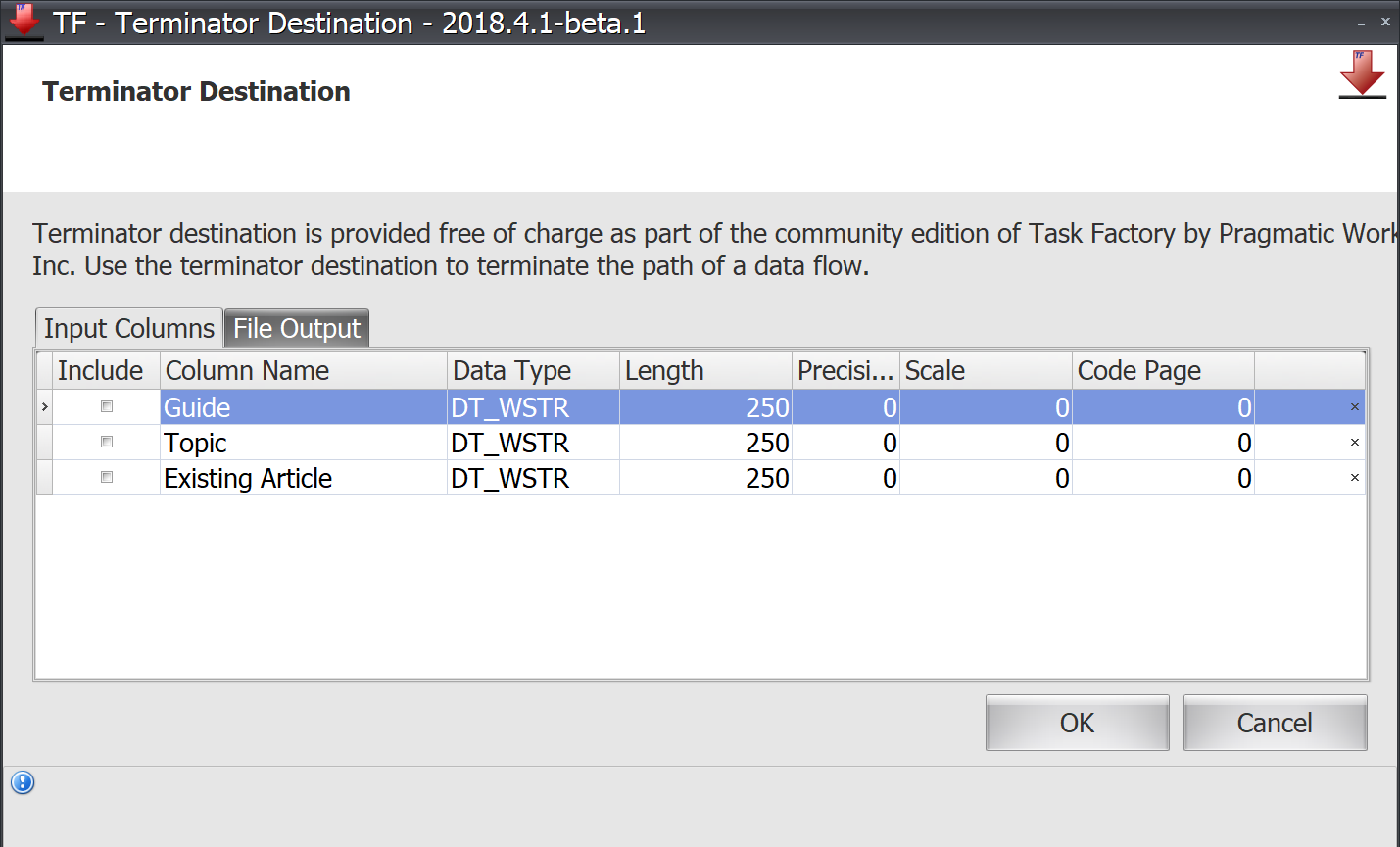 Utilities Taskfactory Task Factory Terminator Destination
