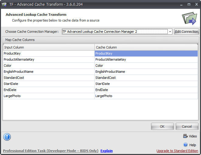 Task Factory Advanced Cache Transform Example