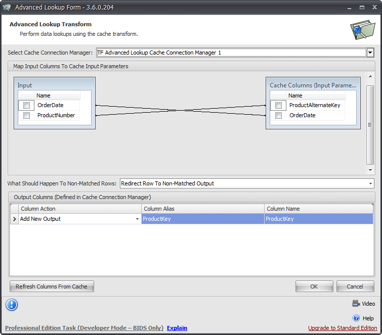 Task Factory Advanced Lookup Form connect parameters Version 3.6.0 Task Factory Advanced Lookup Form connect parameters