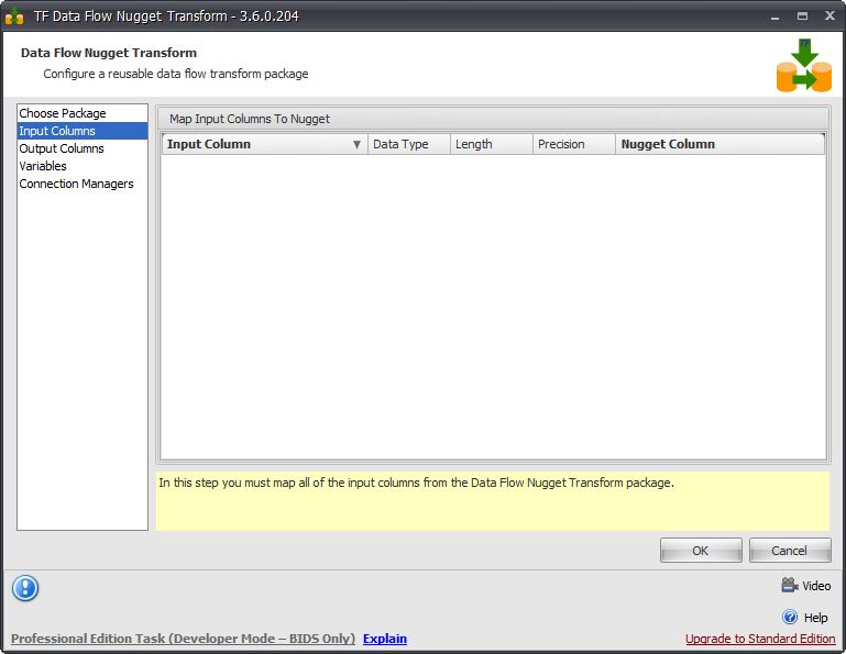 Task Factory Data Flow Nugget Transform Input Columns Version 3.6.0 Task Factory Data Flow Nugget Transform Input Columns