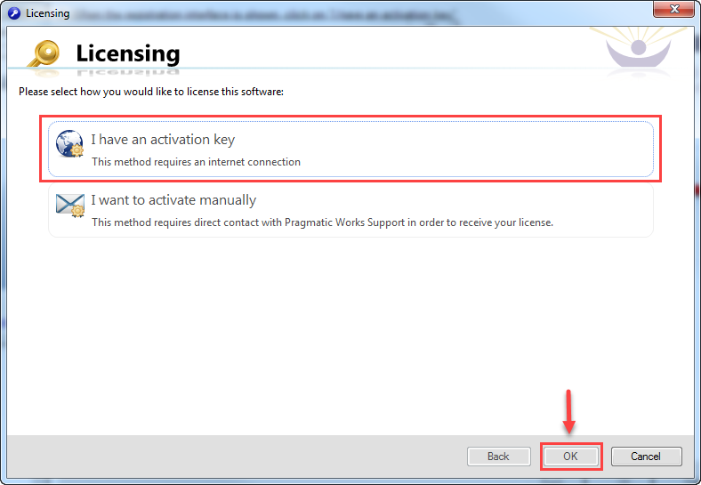 License Window Harware Task Factory Licensing
