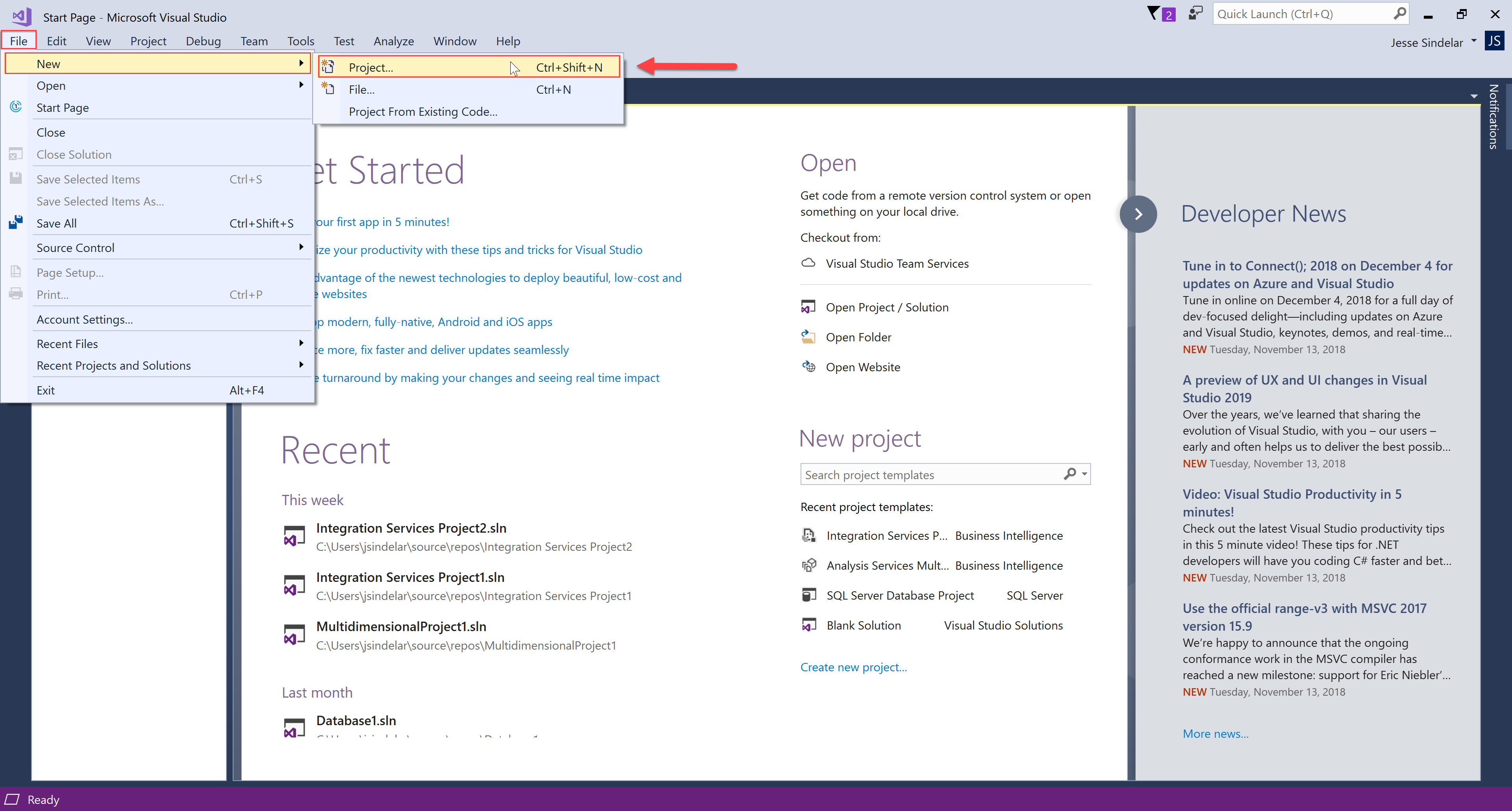 Task Factory select File > New > Project Task Factory select File > New > Project