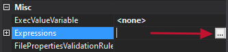 Properties Expressions column select ... (ellipsis)