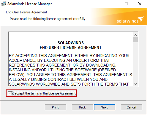 Task Factory Installer SolarWinds License Manager End User License Agreement