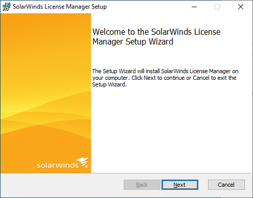 Task Factory Installer SolarWinds License Manager Welcome Prompt Version 2021.8 Task Factory Installer SolarWinds License Manager Welcome Prompt