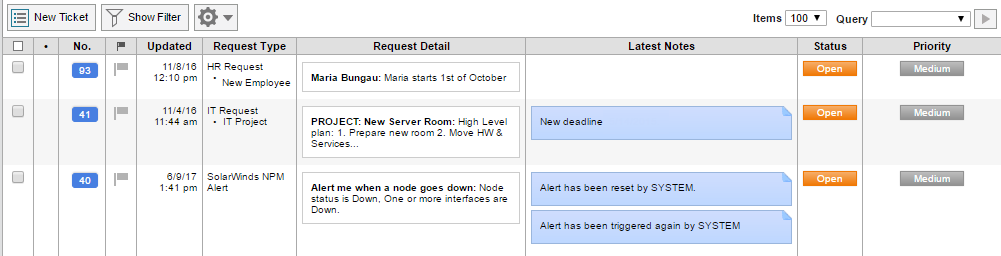 View and customize the ticket queue