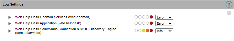 Set the log settings