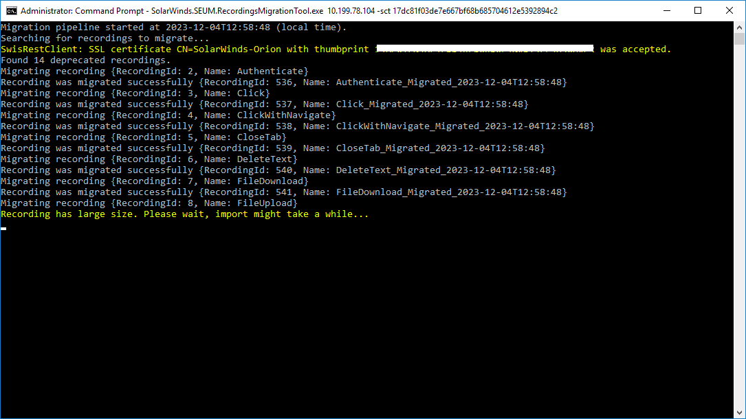 After migration see that the server to which the RMT connected was accepted After migration see that the server to which the RMT connected was accepted