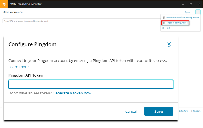 WPM -- Configure Pingdom WPM -- Configure Pingdom